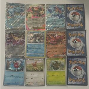Pokemon Card Set with Blue and Red Accents